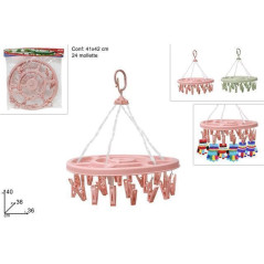 INGROSSO CASALINGHI STENDINO TONDO CON 24 MOLLETTE COL ASS 8034048668566 ARTICOLI PER LA CASA STENDINI E ASSI DA STIRO