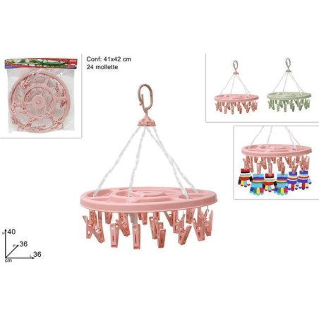 INGROSSO CASALINGHI STENDINO TONDO CON 24 MOLLETTE COL ASS 8034048668566 ARTICOLI PER LA CASA STENDINI E ASSI DA STIRO