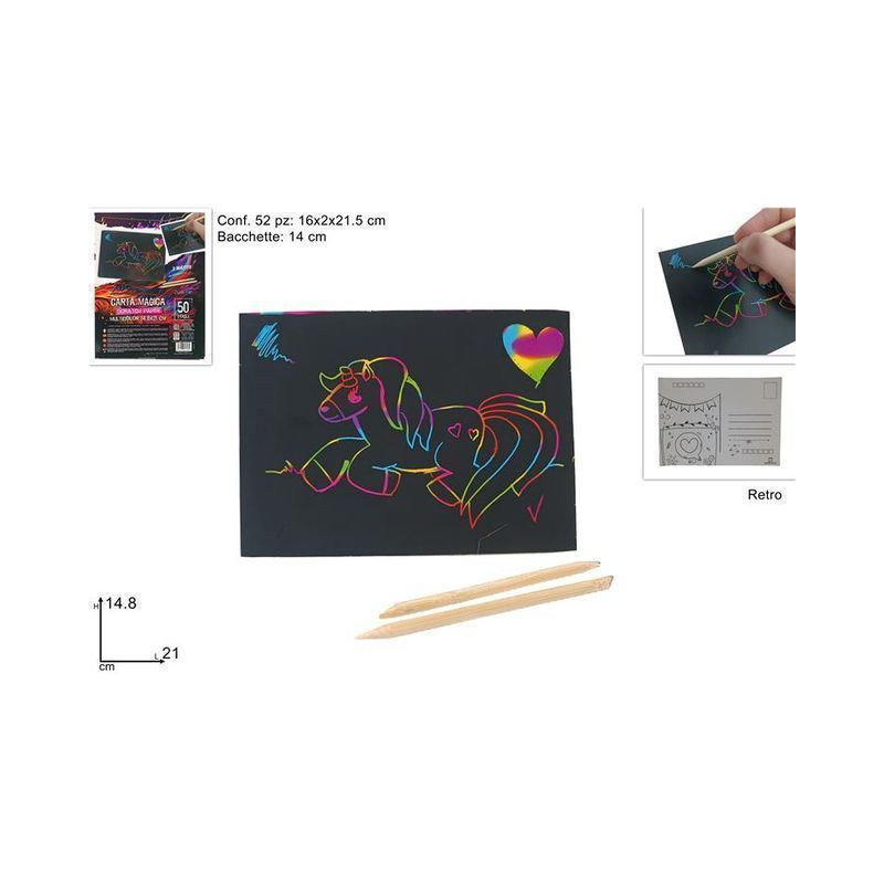 CARTA MAGICA GRAFF. MULT. 14.8X21CM 50PZ EAN 8034048647080 INGROSSO GIOCHI DIDATTICI E CREATIVI