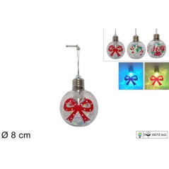 INGROSSO ARTICOLI DI NATALE PALLA 8 CM C/LUCE DECORATA C/FILI LAMIN. 8053482171876 ADDOBBI ALBERO NATALE PALLINE DI NATALE E PUN
