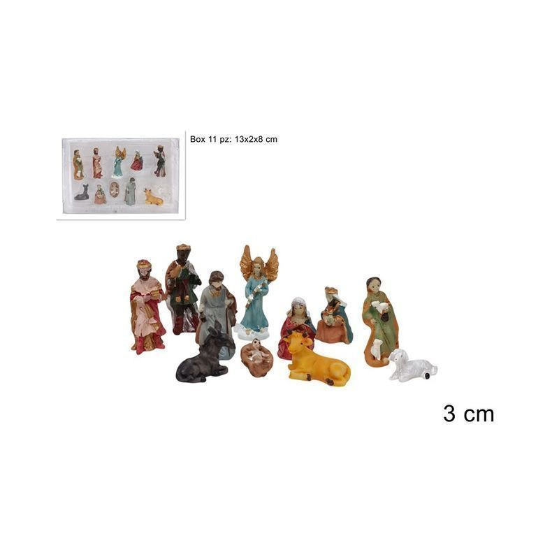 MINI NATIVITA 11PZ PVC BOX 3 CM EAN 8033113069499 INGROSSO PERSONAGGI PER IL PRESEPE E ANIMALI