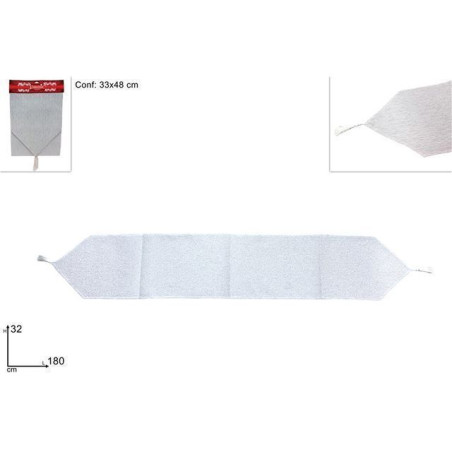 RUNNER 32X180CM TESSUTO BIANCO RIGATO EAN 8053482326283 INGROSSO CUCINA NATALIZIA