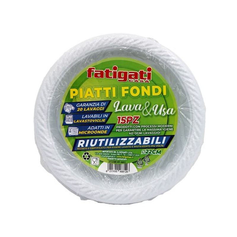 PIATTI FONDI 15PZ BIANCHI 22 CM PP EAN 8011690468126 INGROSSO PIATTI PER LA CASA PIATTI FONDI 15PZ BIANCHI 22 CM PP EAN 8011690468126 INGROSSO PIATTI PER LA CASA