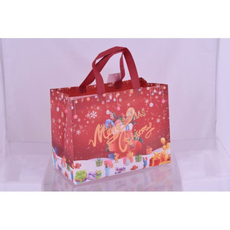 BUSTA NATALE MERRY XMAS C/CALZA TNT ROS EAN 8027458211965 INGROSSO SACCHETTI E SHOPPER NATALIZI