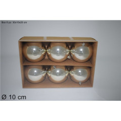 INGROSSO ARTICOLI DI NATALE PALLE 8PZ 10CM LUCIDE CHAMPAGNE 8033113746994 ARTICOLI NATALIZI PALLINE DI NATALE E PUNTALI