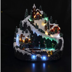 INGROSSO ARTICOLI DI NATALE PAESAGGIO INVEVATO 24LED NAT 33X26X33 8057586155374 IDEE REGALO A NATALE OGGETTISTICA NATALIZIA