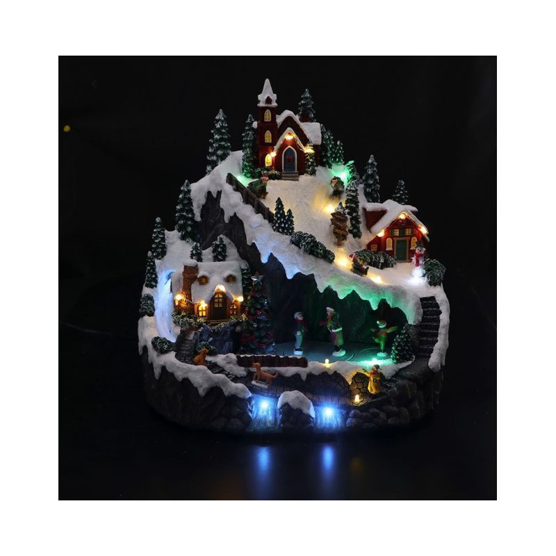 PAESAGGIO INVEVATO 24LED NAT 33X26X33 EAN 8057586155374 INGROSSO OGGETTISTICA NATALIZIA