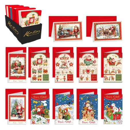 INGROSSO ARTICOLI DI NATALE BIGLIETTI NAT. 9X14CM S.CLAUS C/ORO 5PZ 8009162411206 ARTICOLI DI NATALE BIGLIETTI NATALIZI