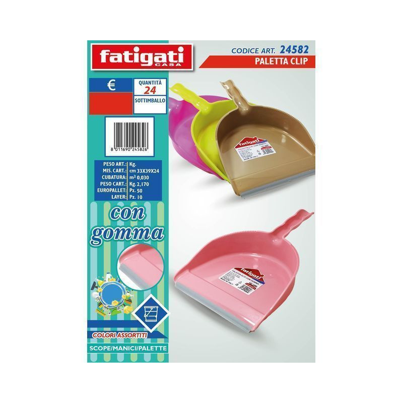 PALETTA CLIP CON GOMMA EAN 8011690245826 INGROSSO ACCESSORI PULIZIA