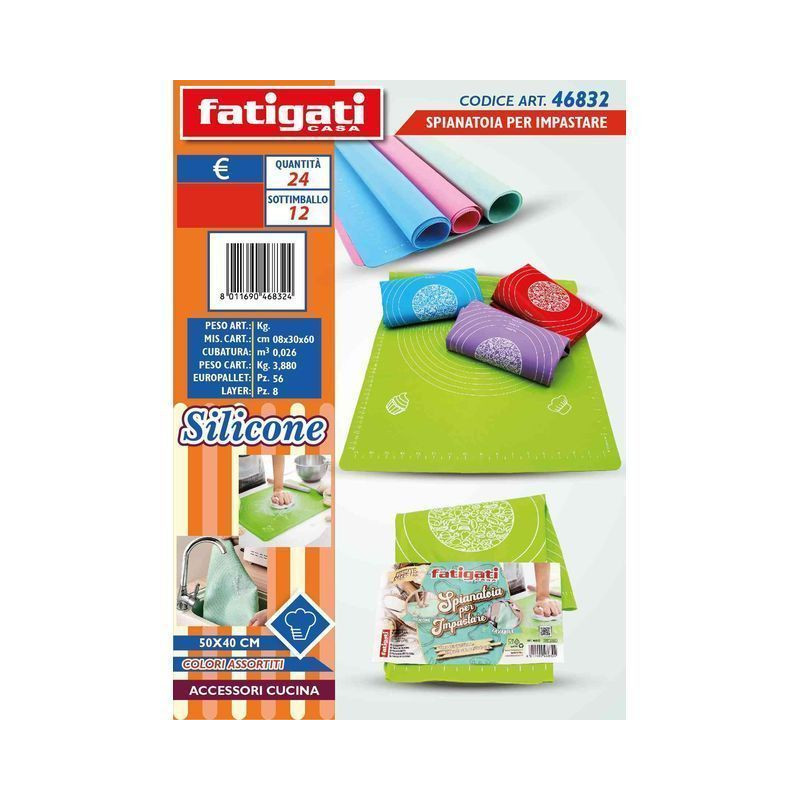 SPIANATOIA PER IMPASTARE IN SILICONE EAN 8011690468324 INGROSSO ACCESSORI CUCINA