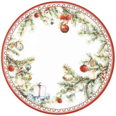 INGROSSO ARTICOLI DI NATALE PIATTI MAXI CM.33 PZ.6 CHRISTMAS GIFT 8010052648060 IDEE REGALO PIATTI NATALIZI