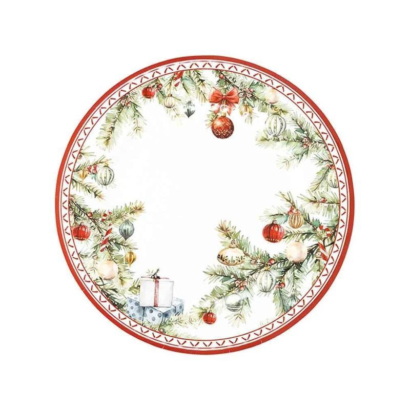 PIATTI CM.27 PZ.8 CHRISTMAS GIFT EAN 8010052648077 INGROSSO PIATTI NATALIZI