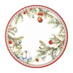 INGROSSO ARTICOLI DI NATALE PIATTI CM.24 PZ.8 CHRISTMAS GIFT 8010052648091 IDEE REGALO PIATTI NATALIZI