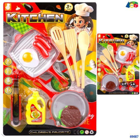 INGROSSO GIOCATTOLI SET CUCINA C/2 PADELLE UTENSILI ED ACC. 8034094803355 EDICOLA GIOCHI DA EDICOLA