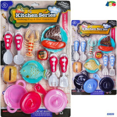 INGROSSO GIOCATTOLI SET CUCINA C/PESCE/CARNE PENTOLE UTENSIL 8055742222939 EDICOLA GIOCHI DA EDICOLA