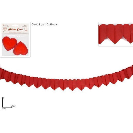 INGROSSO SAN VALENTINO FESTONI CUORI 8CMx2MT SET 2PZ 8053482041346 REGALI PER SAN VALENTINO FESTA INNAMORATI