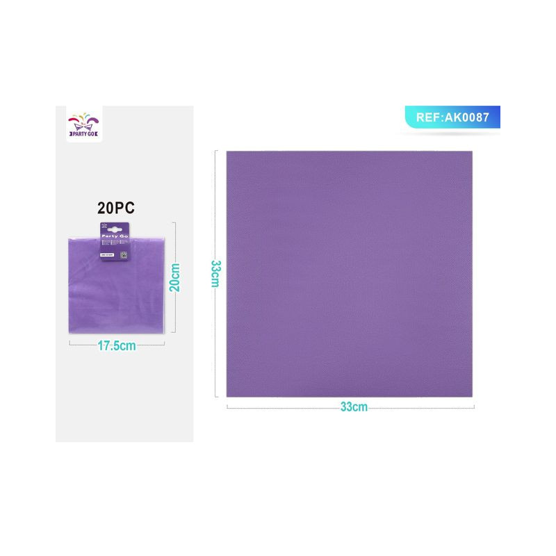 TOVAGLIOLI CM.33X33 PZ.20 LILLA EAN 8058617507476 INGROSSO TOVAGLIOLI PER PARTY TOVAGLIOLI CM.33X33 PZ.20 LILLA EAN 8058617507476 INGROSSO TOVAGLIOLI PER PARTY