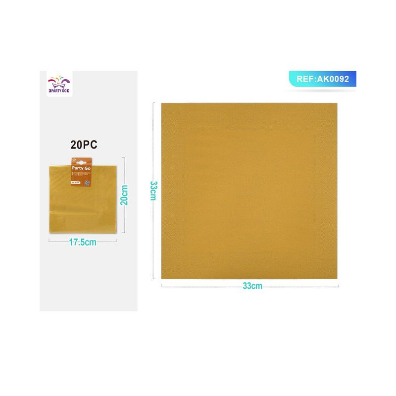TOVAGLIOLI CM.33x33 PZ.20 ORO EAN 8058617507520 INGROSSO TOVAGLIOLI PER PARTY TOVAGLIOLI CM.33x33 PZ.20 ORO EAN 8058617507520 INGROSSO TOVAGLIOLI PER PARTY