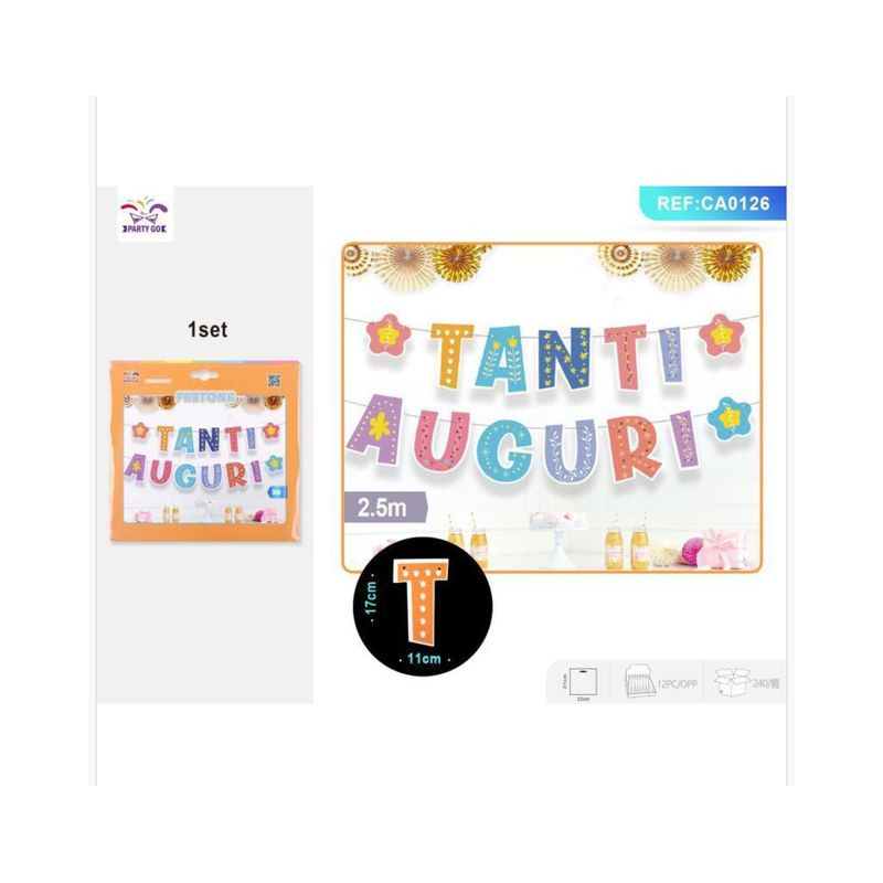 STRISCIONE TANTI AUGUTI COLORATO EAN 8058617536261 INGROSSO FESTONI PER PARTY STRISCIONE TANTI AUGUTI COLORATO EAN 8058617536261 INGROSSO FESTONI PER PARTY