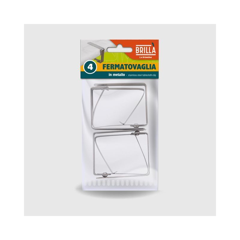FERMATOVAGLIA METALLO 4 PZ EAN 8000061065309 INGROSSO ACCESSORI CUCINA
