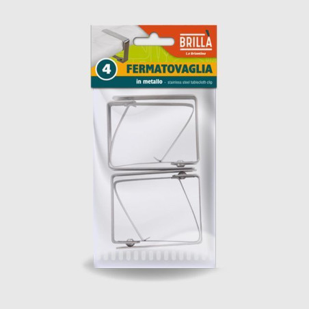 FERMATOVAGLIA METALLO 4 PZ EAN 8000061065309 INGROSSO ACCESSORI CUCINA