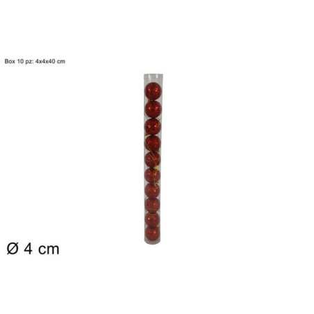 PALLINE 4CM SET 10PZ GLITTER BOX ROSSO EAN 8033113635151 INGROSSO PALLINE DI NATALE E PUNTALI