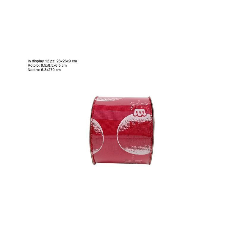 NASTRO 6,3X270CM ROSSO DECORO PALLINE EAN 8053482343822 INGROSSO NASTRI NATALIZI PER ADDOBBO NASTRO 6,3X270CM ROSSO DECORO PALLINE EAN 8053482343822 INGROSSO NASTRI NATALIZI PER ADDOBBO