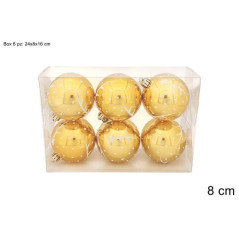 INGROSSO ARTICOLI DI NATALE PALLE 8CM 6PZ ORO STELLA COMETA BIANCA 8053482371139 ARTICOLI NATALIZI PALLINE DI NATALE E PUNTALI