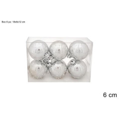 INGROSSO ARTICOLI DI NATALE PALLE 6CM 6PZ SILVERCOMETA BIANCA BOX 8053482371160 ARTICOLI NATALIZI PALLINE DI NATALE E PUNTALI