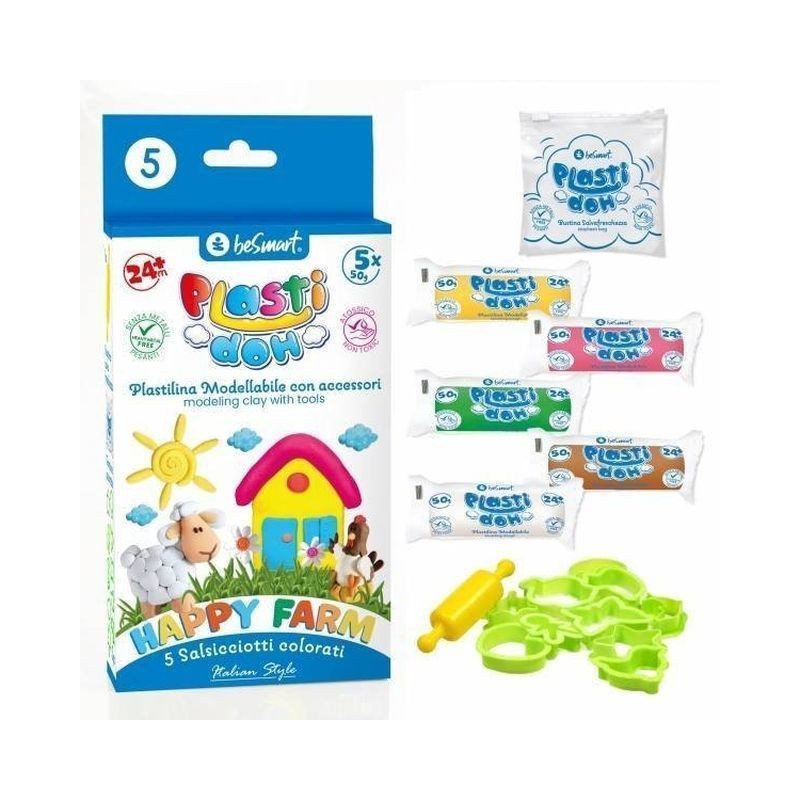 PLASTI-DOH HAPPY FARM C/ACC. 5 COLORI EAN 8023650026079 INGROSSO PASTA PER MODELLARE DIDO PLASTI-DOH HAPPY FARM C/ACC. 5 COLORI EAN 8023650026079 INGROSSO PASTA PER MODELLARE DIDO