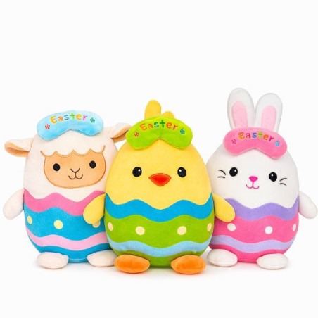 INGROSSO ARTICOLI DI PASQUA PELUCHE ANIMALI 20CM 3 ASS A FORMA DI UOVO 8009549290479 ARTICOLI DI PASQUA PELUCHE PASQUALI