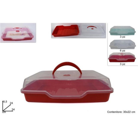 CONTENITORE PORTATORTA RETTAN. 30X22CM EAN 8034048584903 INGROSSO CONTENITORI PER ALIMENTI