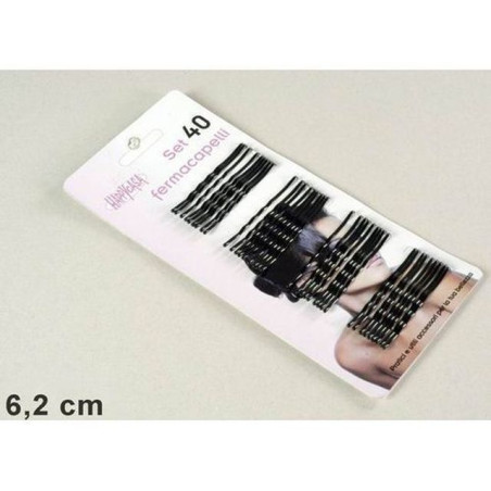 INGROSSO SET 40 FERMACAPELLI NERI 8015361300302 INGROSSO ACCESSORI PER CAPELLI MOLLETTE E CLIP