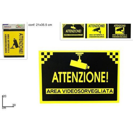 INGROSSO CARTOLERIA CARTELLO VIDEOSORVEGLIANZA 30X20CM 3ASS. 8034048281499 ARTICOLI DI CANCELLERIA ACCESSORI UFFICIO