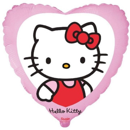 PALLONCINO MYLAR CUORE HELLO KITTY 45CM EAN 8435102301946 INGROSSO PALLONCINI COMPLEANNO