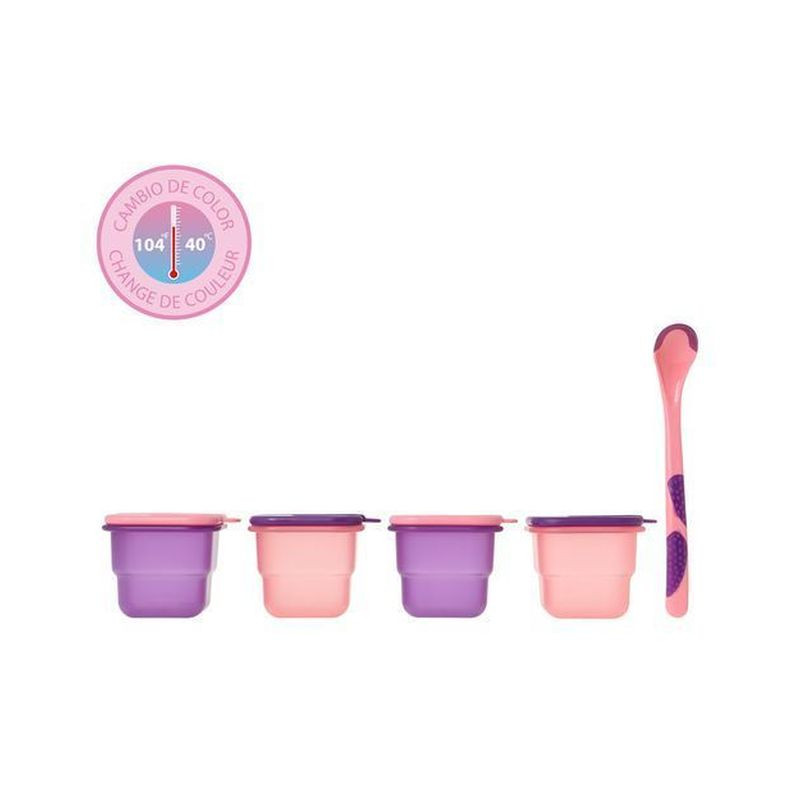 SCODELLE 4PZ + CUCCHIAIO 120ML ROSA EAN 3662332014192 INGROSSO ARTICOLI PER LA PAPPA