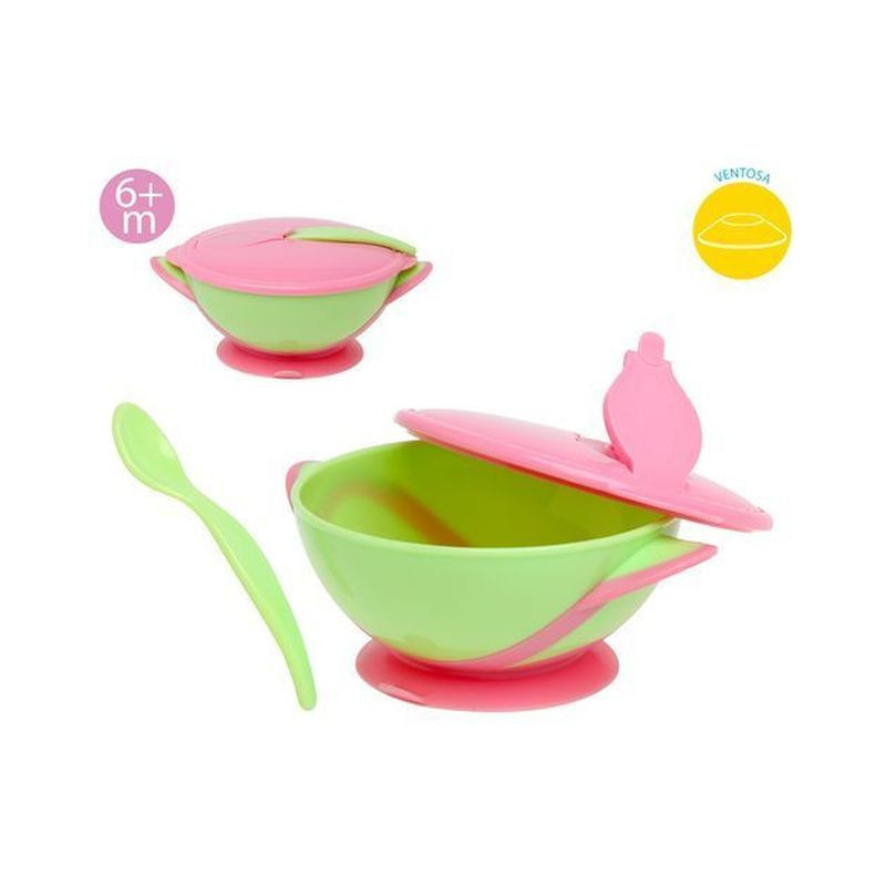SET SCODELLA E CUCCHIAIO 300ML ROSA EAN 3662332016264 INGROSSO ARTICOLI PER LA PAPPA