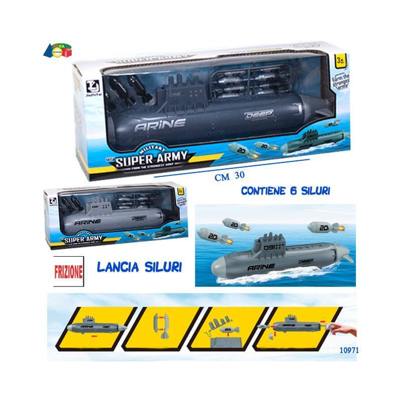 SOMMERGIBILE FRIZ LANCIA SILURI CONF.VET EAN 8057438020461 INGROSSO MODELLINI AUTO A FRIZIONE