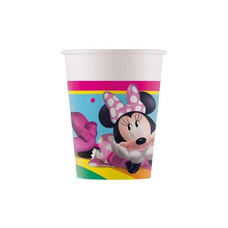 BICCHIERI CARTA 200ML 8PZ MINNIE RAINBOW EAN 5201184972403 INGROSSO BICCHIERI PER COMPLEANNI