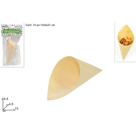 INGROSSO CASALINGHI CONI PER STUZZICHINI 13CM SET 10 8034048253151 ACCESSORI CUCINA CONTENITORI PER ALIMENTI