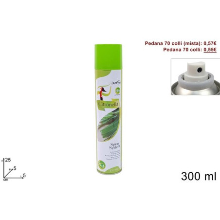 INGROSSO ARTICOLI CAMPEGGIO BOMBOLETTA DEO AMBIENTE 300ML CITRONELLA 8034048640296 ARTICOLI PER LA CASA INSETTICIDA