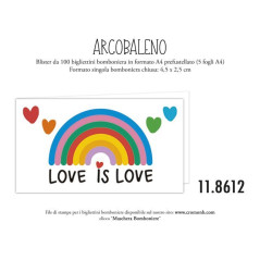 BIGLIETTI BOMBONIERE ARCOBALENO 20P EAN 8001608586127 INGROSSO BIGLIETTI BOMBONIERE