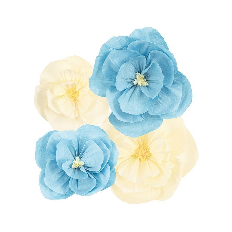 FIORI DEC. CARTA AZZ./AVORIO CM25X35 4PZ EAN 8010052407551 INGROSSO ACCESSORI PARTY
