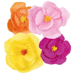 FIORI DEC. CARTA MULTIC CM25X35 4PZ EAN 8010052407599 INGROSSO ACCESSORI PARTY