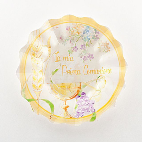 PIATTI NEW SHAPE CM.21 COMUNIONE 8PZ EAN 8010052634117 INGROSSO PIATTI PER PARTY