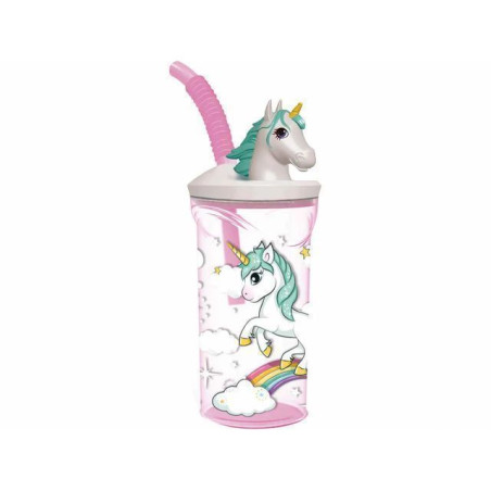 BICCHIERE C/CANNUCCIA 3D UNICORN EAN 8412497097302 INGROSSO ARTICOLI PER LA PAPPA