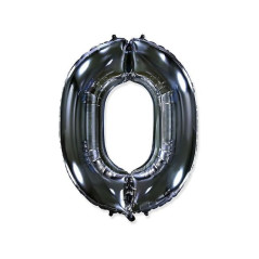 PALLONCINO MYLAR N. 0 NERO MEGA 40 EAN 8057200001728 INGROSSO PALLONCINI COMPLEANNO