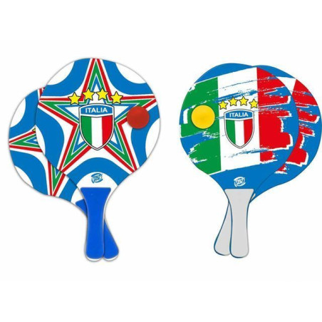 RACCHETTONE LEGNO ITALIA 7MM C/ PALLINA EAN 8017967520245 INGROSSO GIOCHI DA SPIAGGIA