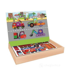 LAVAGNA PUZZLE MAGNETICO VEICOLI LAVORO EAN 8004817113566 INGROSSO GIOCHI CREATIVI