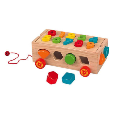 GIOCO LEGNO VAGONCINO TRAINO C/12 INSERT EAN 8004817111647 INGROSSO GIOCHI IN LEGNO